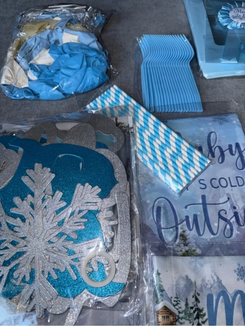 Winter Blue 'Baby It's Cold Outside' Baby Shower Party Kit